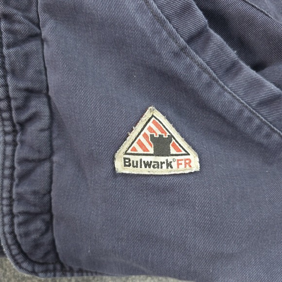 Bulwark FR Jacket Mens Large Blue Flame Resistant Quilted Bomber Workwear - Picture 3 of 16